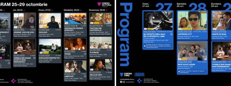 Cinema „Victoria” și Cinema „Timiș”, program, 25-29 octombrie
