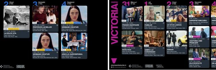 Filmele de la cinematografele „Timiș” și „Victoria” între 31 ianuarie și 4 februarie