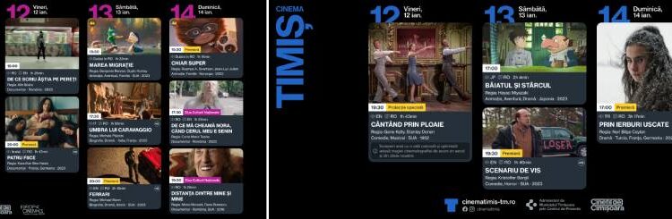 Cinematografele „Timiș” și „Victoria”, program la început de an