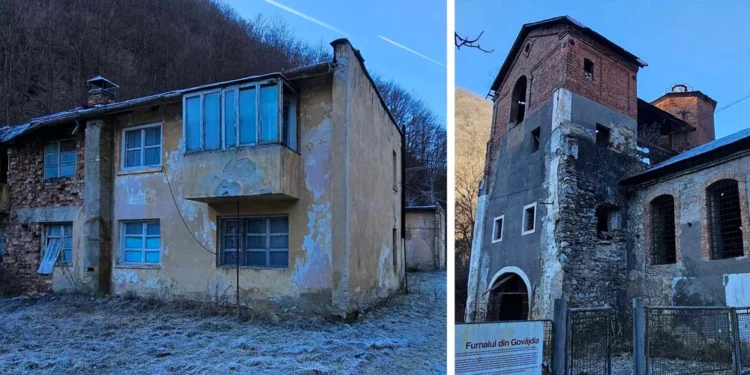 Blocul muncitoresc din munții Hunedoarei înghițit de pădure. Locul straniu din apropierea unui fost mare furnal 