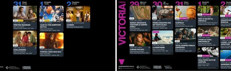 Programul cinematografelor „Timiș” și „Victoria” între 29 mai – 2 iunie
