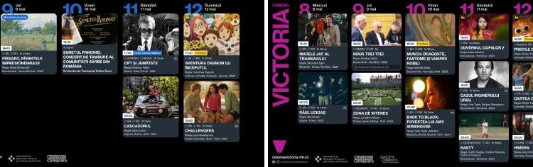 Cinematografele „Timiș” și „Victoria”, între 8 și 12 mai, program