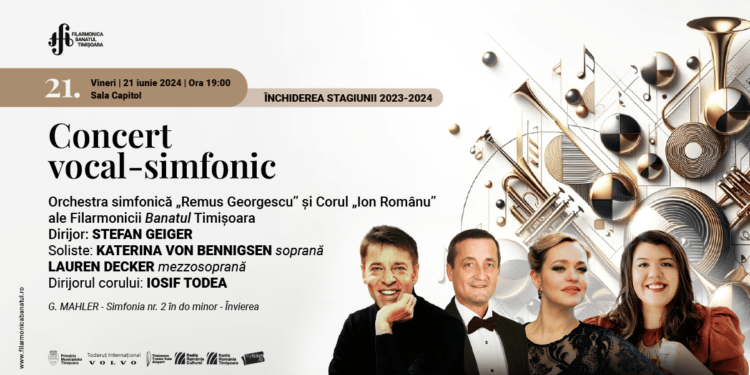 Simfonia a II-a în do minor („Resurrection”), de Gustav Mahler, sub bagheta maestrului Stefan Geiger, la Filarmonica „Banatul”