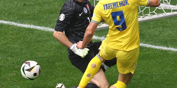 Roman Yaremchuk, gol decisiv în victoria Ucrainei, 2-1, împotriva Slovaciei, în Grupa E de la EURO 2024