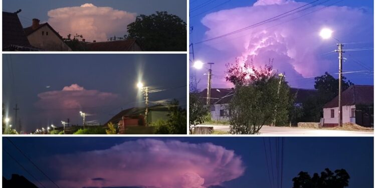 Fenomen meteo spectaculos în Arad și Timiș. Un nor sub forma unui OZN a apărut pe cer