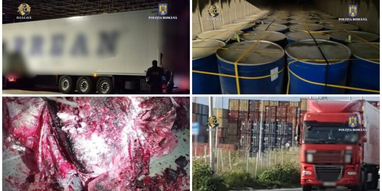 Cocaină ascunsă în 71 de butoaie care conțineau pulpă de fructe, la frontiera Nădlac I