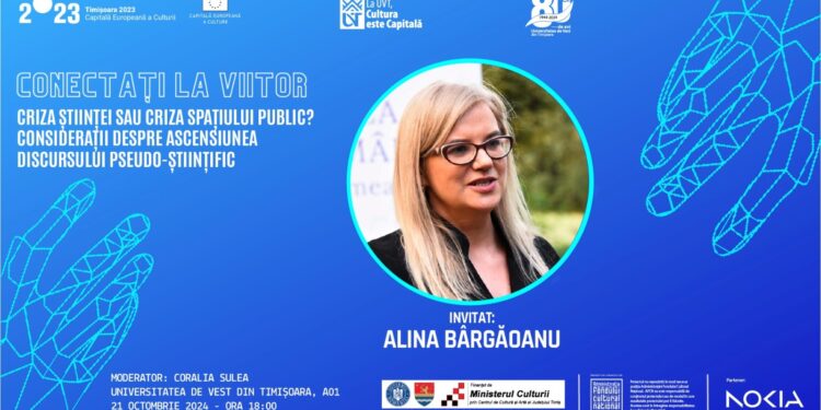 Alina Bârgăoanu susține conferința „Criza Științei sau Criza Spațiului Public?”