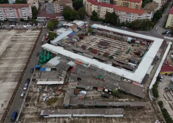 Piața Aurora din Timișoara dărâmată 