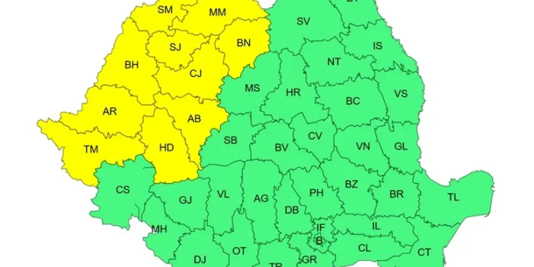 10 județe sub cod galben de caniculă