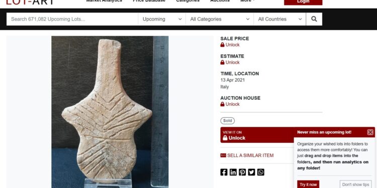 Neolitic scos dubios la licitație