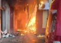 Incendiu la un bloc din Reșița